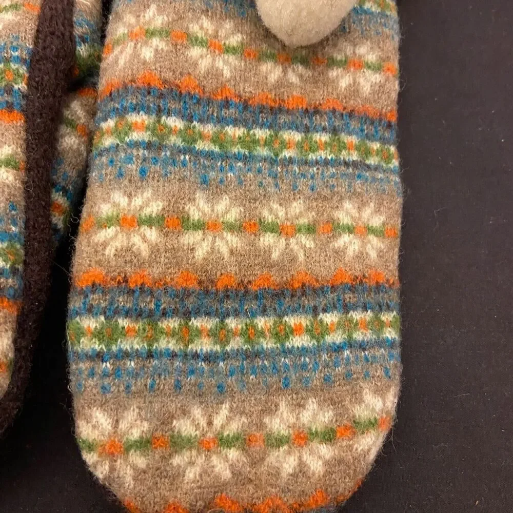 #6248 Paul & Joe Sisters Mittens with fur trim and pompoms